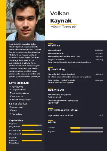 Müşteri Temsilcisi CV Örnekleri cv indir